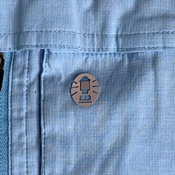 Coleman Outdoor Co. Camping Shirt Mens L Blue Button Down Vented Hiking Fishing - Picture 5 of 13
